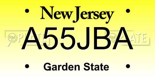 A55JBA New Jersey License Plate
