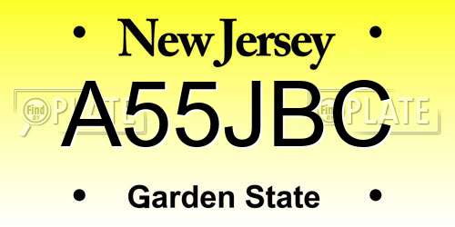 A55JBC New Jersey License Plate