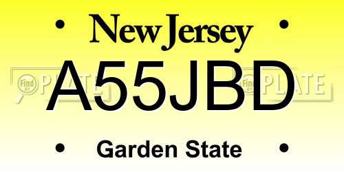 A55JBD New Jersey License Plate