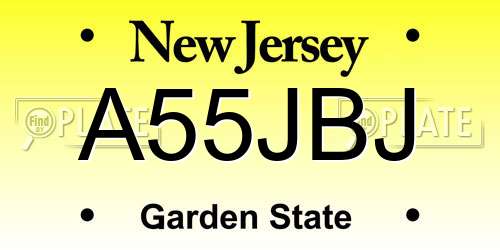 A55JBJ New Jersey License Plate