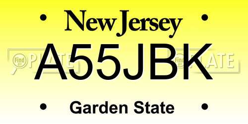 A55JBK New Jersey License Plate