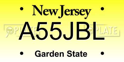 A55JBL New Jersey License Plate