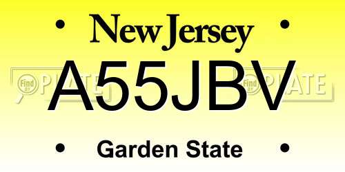 A55JBV New Jersey License Plate