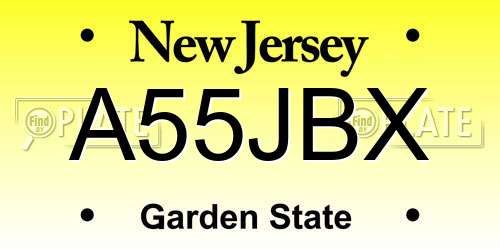 A55JBX New Jersey License Plate