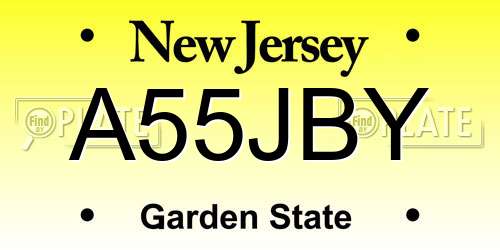 A55JBY New Jersey License Plate
