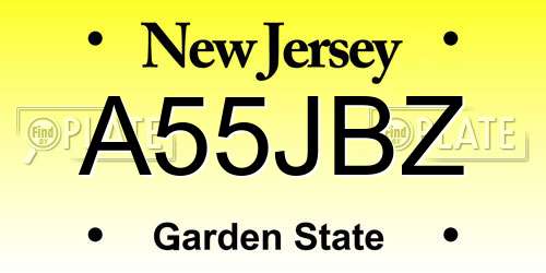 A55JBZ New Jersey License Plate
