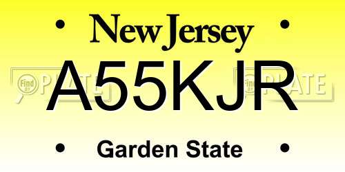 A55KJR New Jersey License Plate