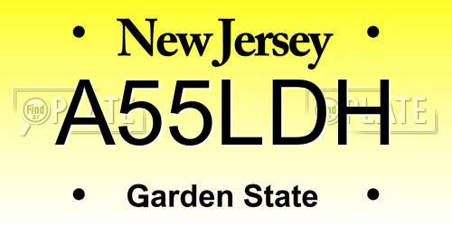A55LDH New Jersey License Plate