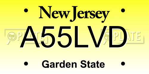 A55LVD New Jersey License Plate