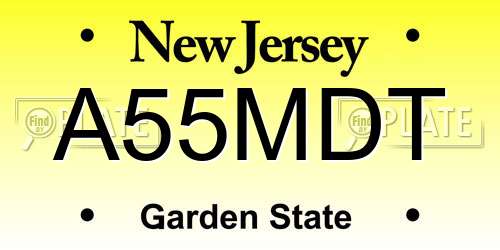 A55MDT New Jersey License Plate