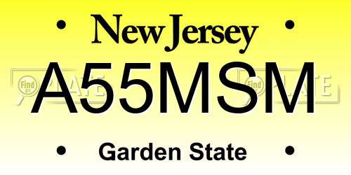 A55MSM New Jersey License Plate