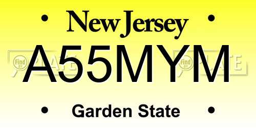 A55MYM New Jersey License Plate