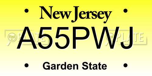 A55PWJ New Jersey License Plate