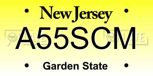 A55SCM New Jersey License Plate