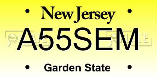 A55SEM New Jersey License Plate