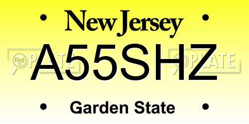 A55SHZ New Jersey License Plate