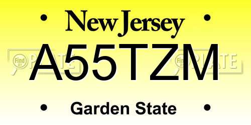 A55TZM New Jersey License Plate