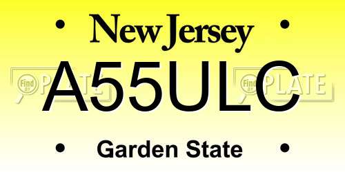 A55ULC New Jersey License Plate