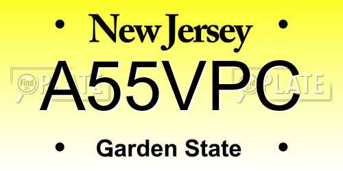 A55VPC New Jersey License Plate