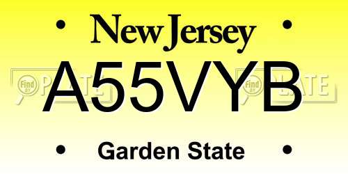 A55VYB New Jersey License Plate