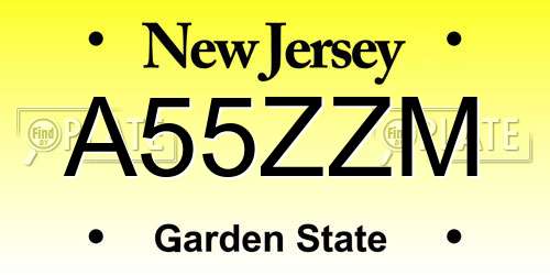A55ZZM New Jersey License Plate