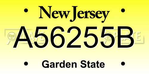 A56255B New Jersey License Plate