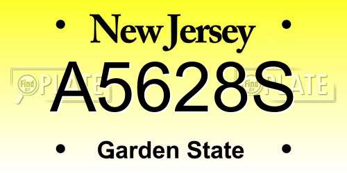 A5628S New Jersey License Plate