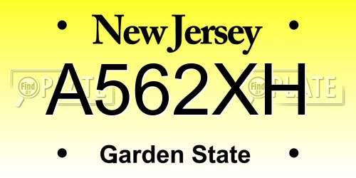 A562XH New Jersey License Plate
