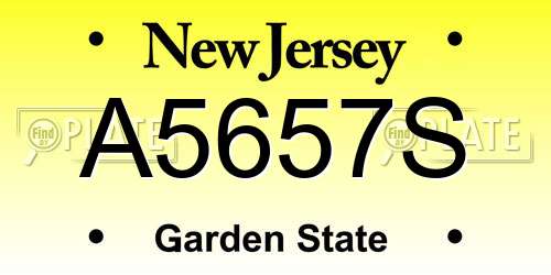 A5657S New Jersey License Plate