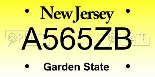 A565ZB New Jersey License Plate
