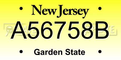A56758B New Jersey License Plate