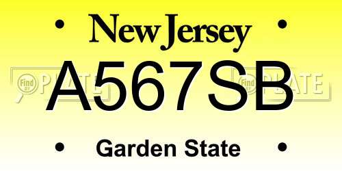 A567SB New Jersey License Plate