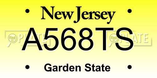 A568TS New Jersey License Plate