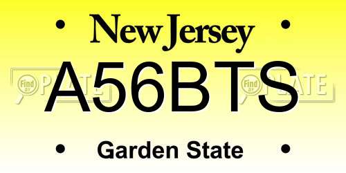 A56BTS New Jersey License Plate