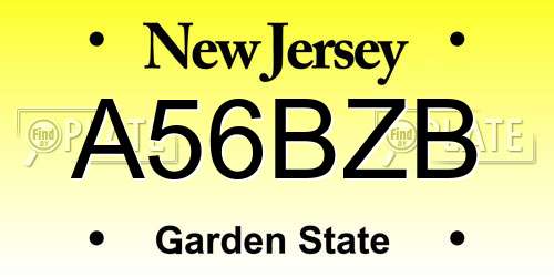 A56BZB New Jersey License Plate