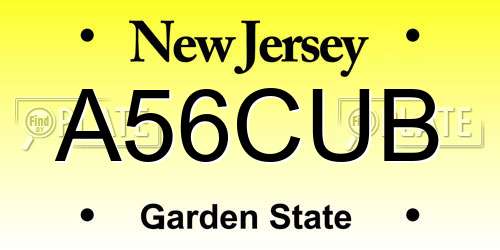 A56CUB New Jersey License Plate