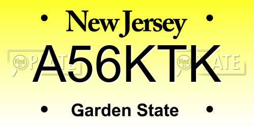 A56KTK New Jersey License Plate