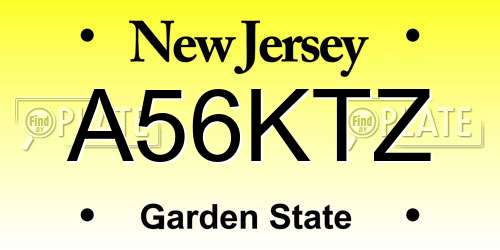 A56KTZ New Jersey License Plate