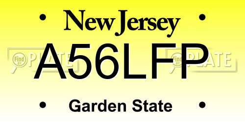 A56LFP New Jersey License Plate