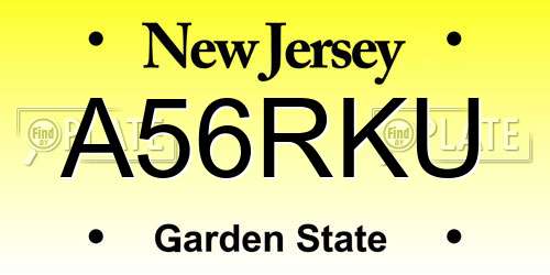 A56RKU New Jersey License Plate