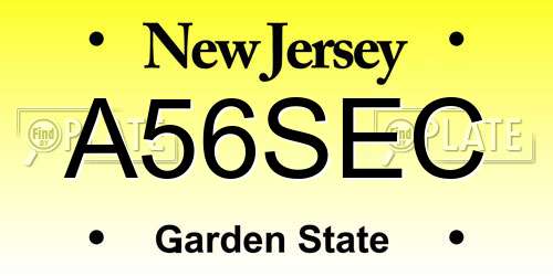 A56SEC New Jersey License Plate