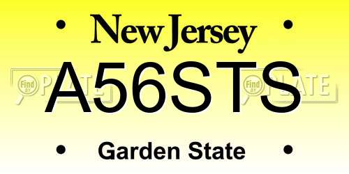 A56STS New Jersey License Plate