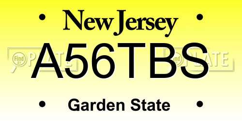 A56TBS New Jersey License Plate