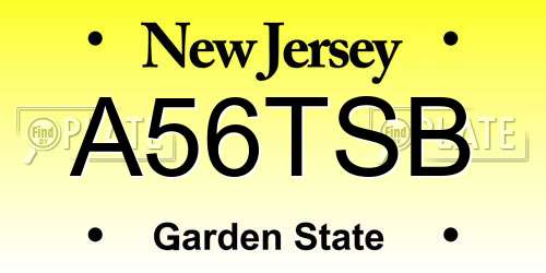 A56TSB New Jersey License Plate