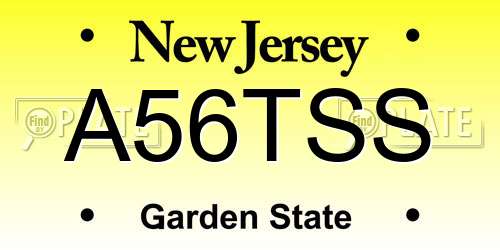 A56TSS New Jersey License Plate