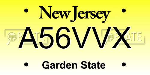A56VVX New Jersey License Plate