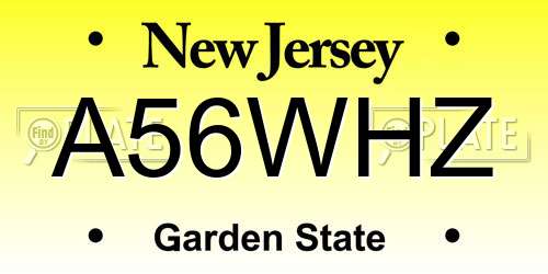 A56WHZ New Jersey License Plate