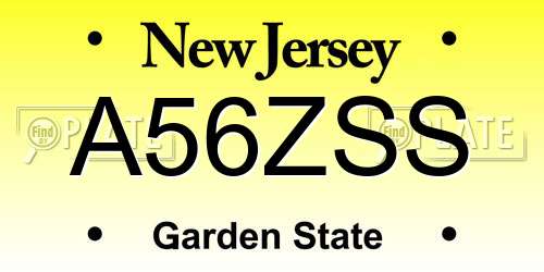 A56ZSS New Jersey License Plate
