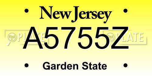 A5755Z New Jersey License Plate