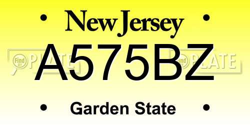 A575BZ New Jersey License Plate